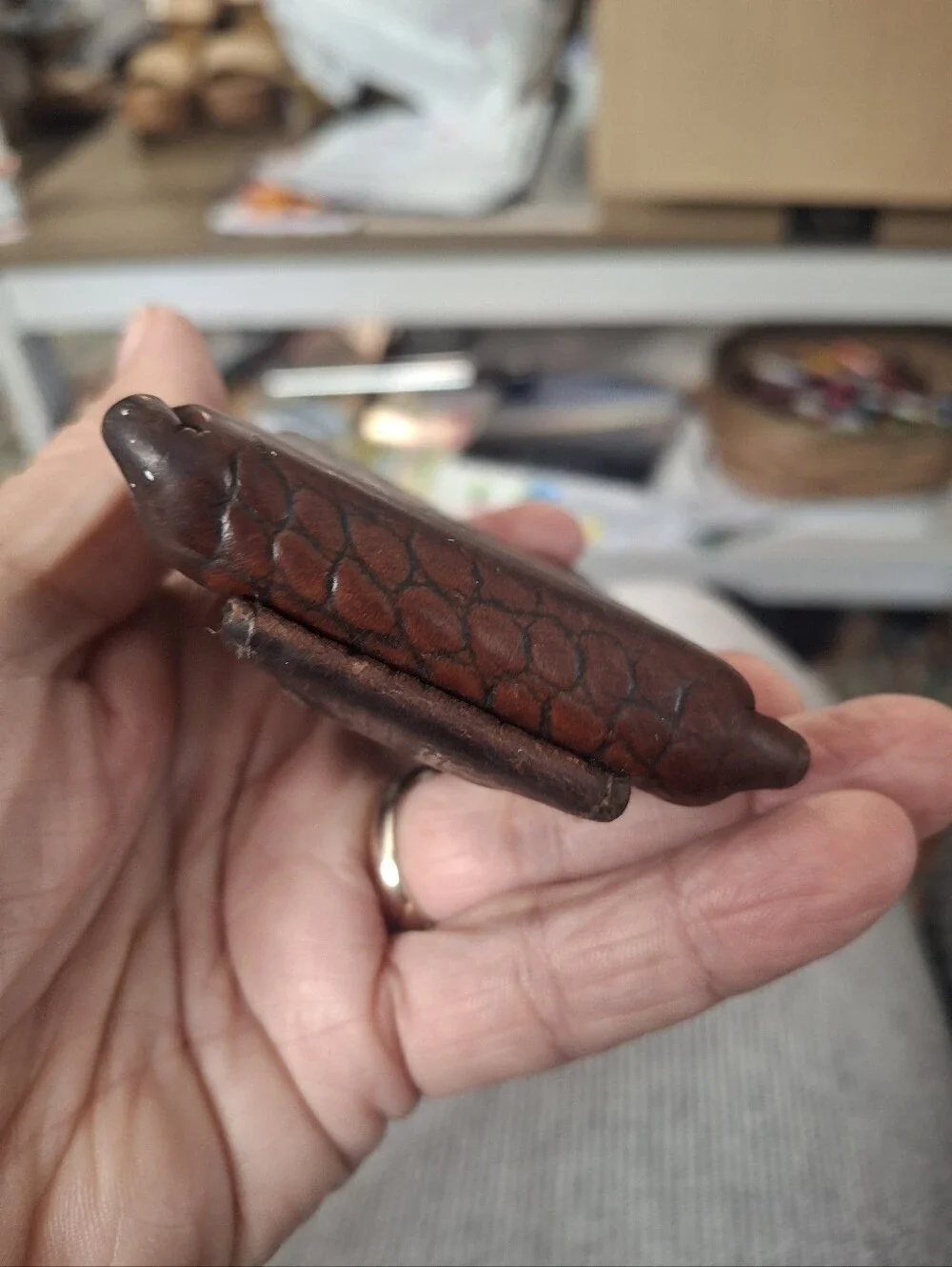 Brighton Brown Croc-Embossed Leather Money Clip